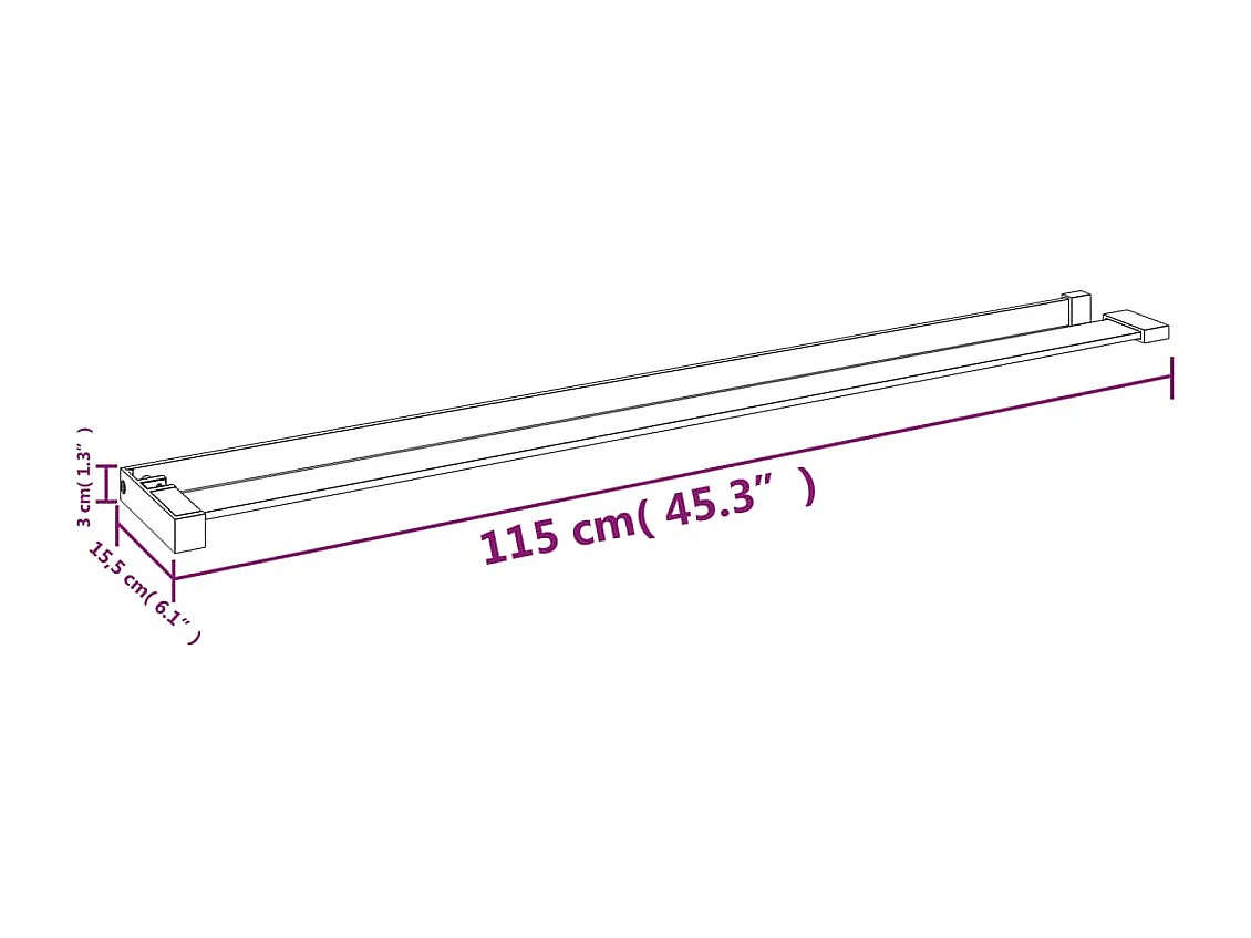 Estantería de Ducha Cromada de Aluminio para Pared de Estilo Italiano 115 cm