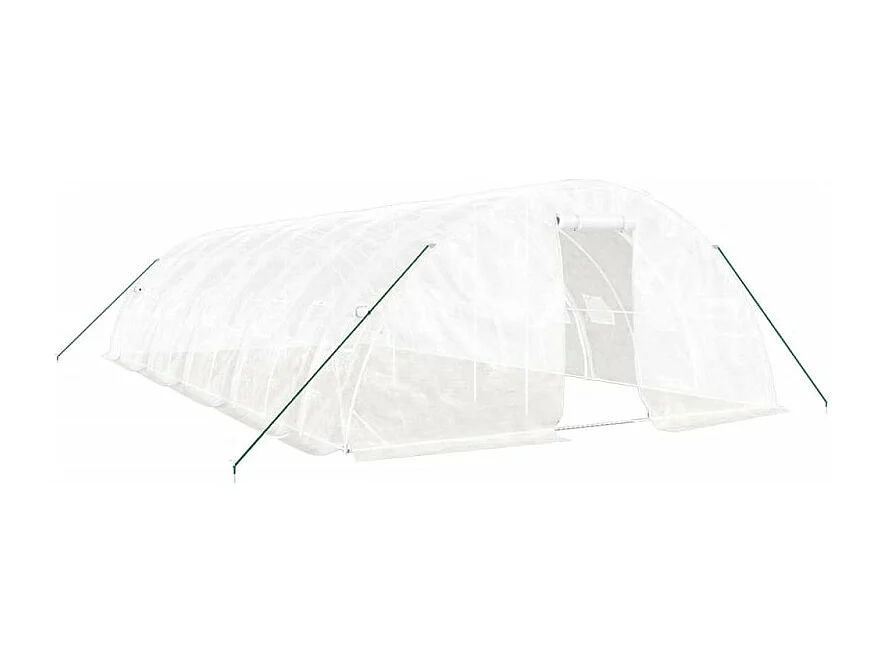 Gewächshaus mit Stahlrahmen Weiß 50 m² 10x5x2,3 m
