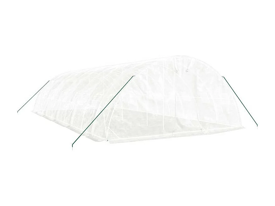 Gewächshaus mit Stahlrahmen Weiß 50 m² 10x5x2,3 m