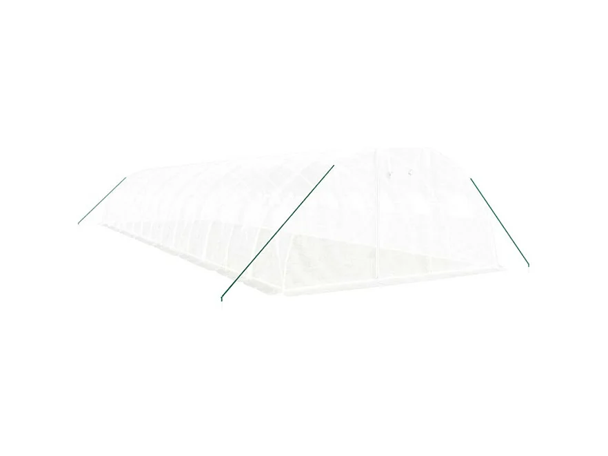 Gewächshaus mit Stahlrahmen Weiß 56 m² 14x4x2 m