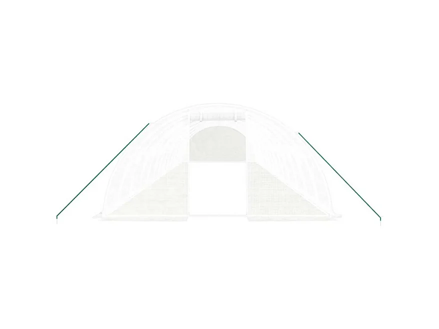 Gewächshaus mit Stahlrahmen Weiß 56 m² 14x4x2 m