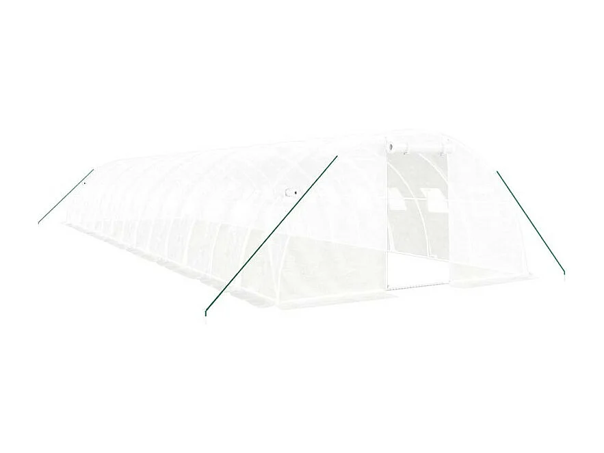 Gewächshaus mit Stahlrahmen Weiß 56 m² 14x4x2 m
