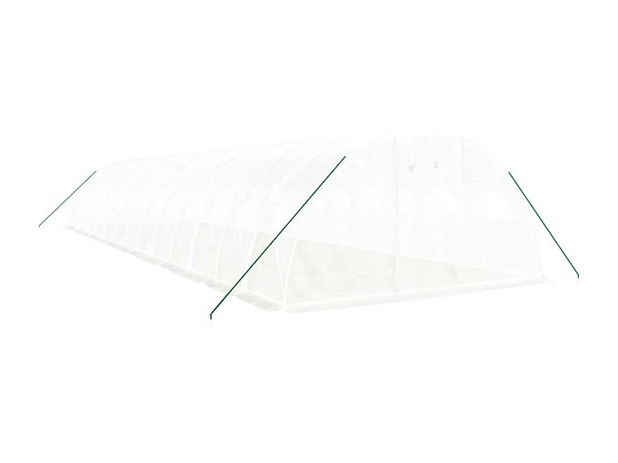 Gewächshaus mit Stahlrahmen Weiß 56 m² 14x4x2 m