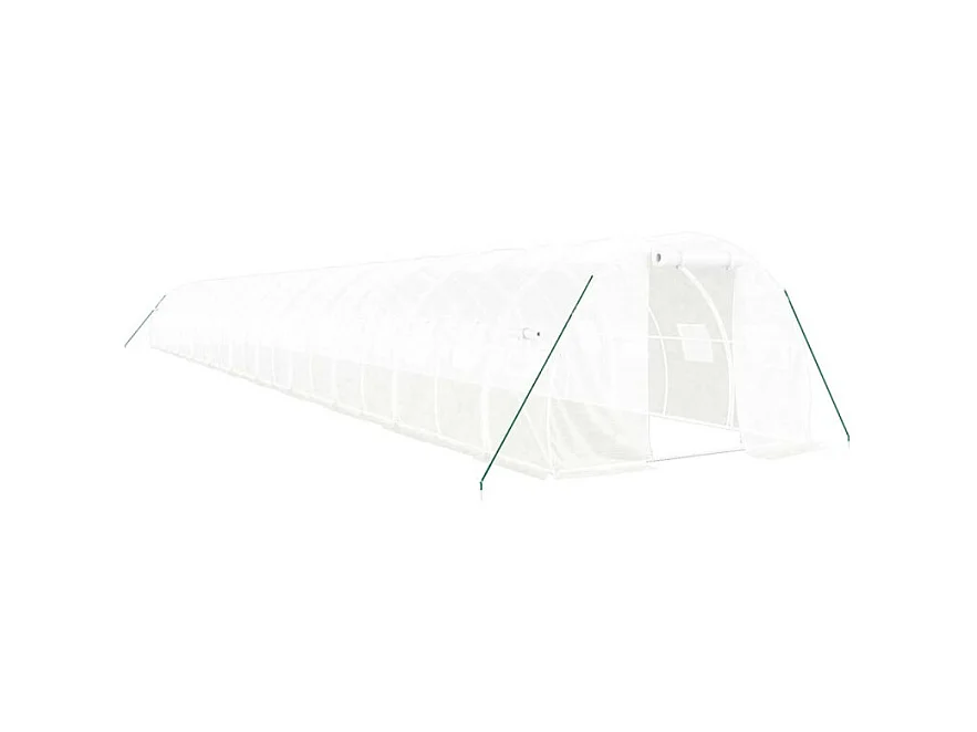 Gewächshaus mit Stahlrahmen Weiß 66 m² 22x3x2 m