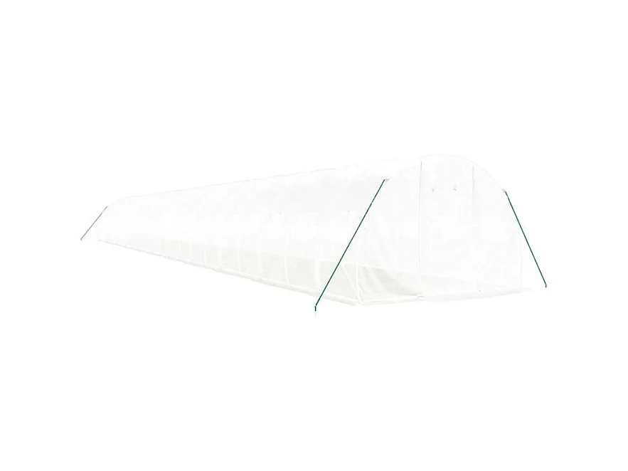 Gewächshaus mit Stahlrahmen Weiß 66 m² 22x3x2 m