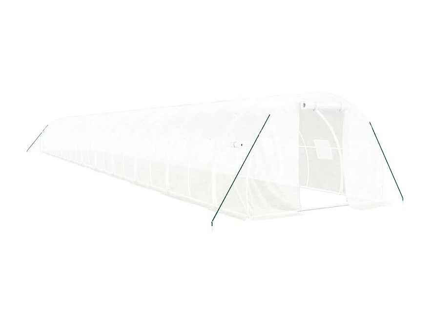 Gewächshaus mit Stahlrahmen Weiß 66 m² 22x3x2 m