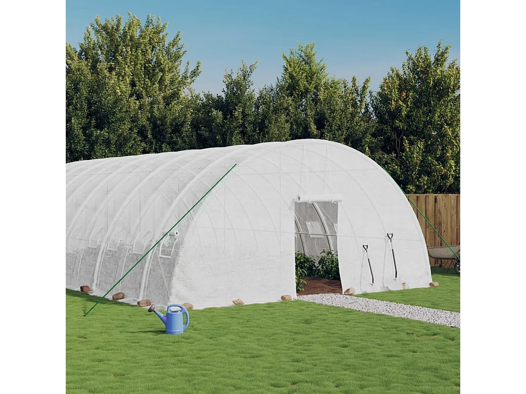 Gewächshaus mit Stahlrahmen Weiß 120 m² 20x6x2,85 m