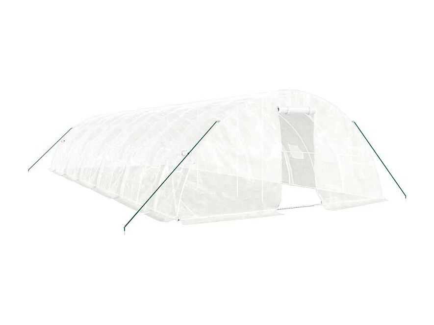 Gewächshaus mit Stahlrahmen Weiß 60 m² 12x5x2,3 m