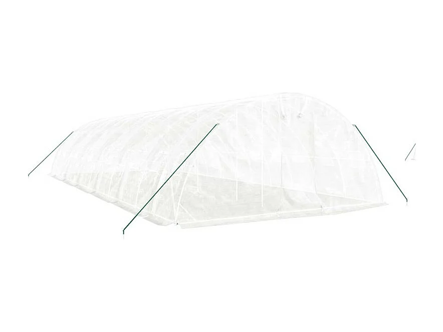 Gewächshaus mit Stahlrahmen Weiß 60 m² 12x5x2,3 m