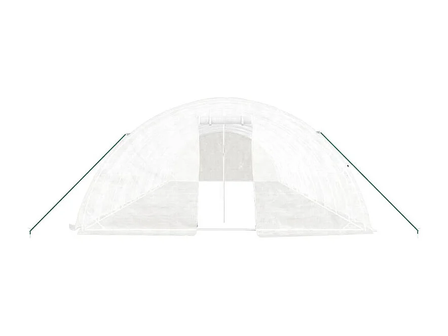 Gewächshaus mit Stahlrahmen Weiß 60 m² 12x5x2,3 m