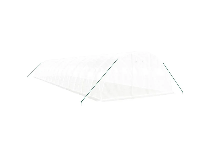 Gewächshaus mit Stahlrahmen Weiß 64 m² 16x4x2 m