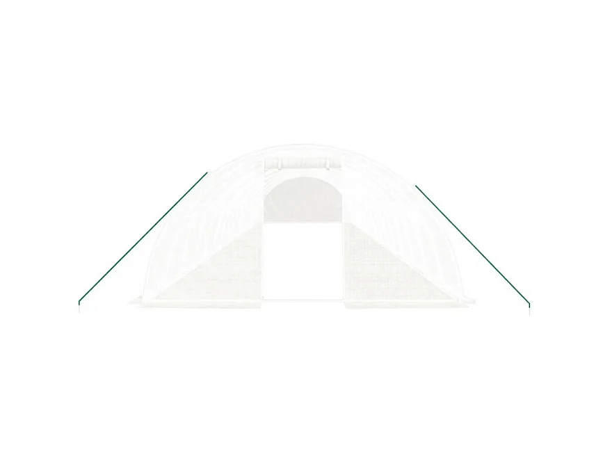 Gewächshaus mit Stahlrahmen Weiß 64 m² 16x4x2 m