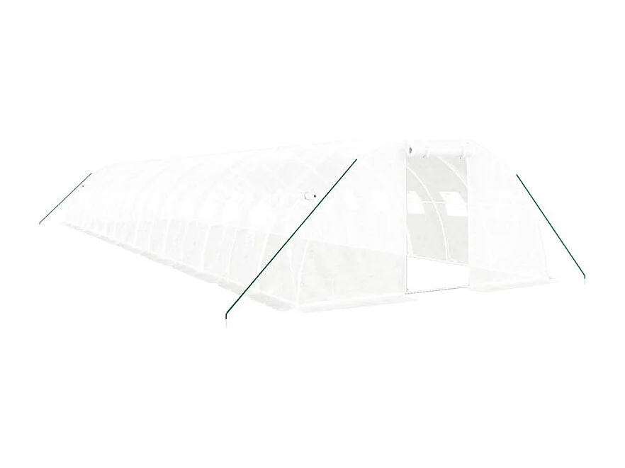 Gewächshaus mit Stahlrahmen Weiß 64 m² 16x4x2 m