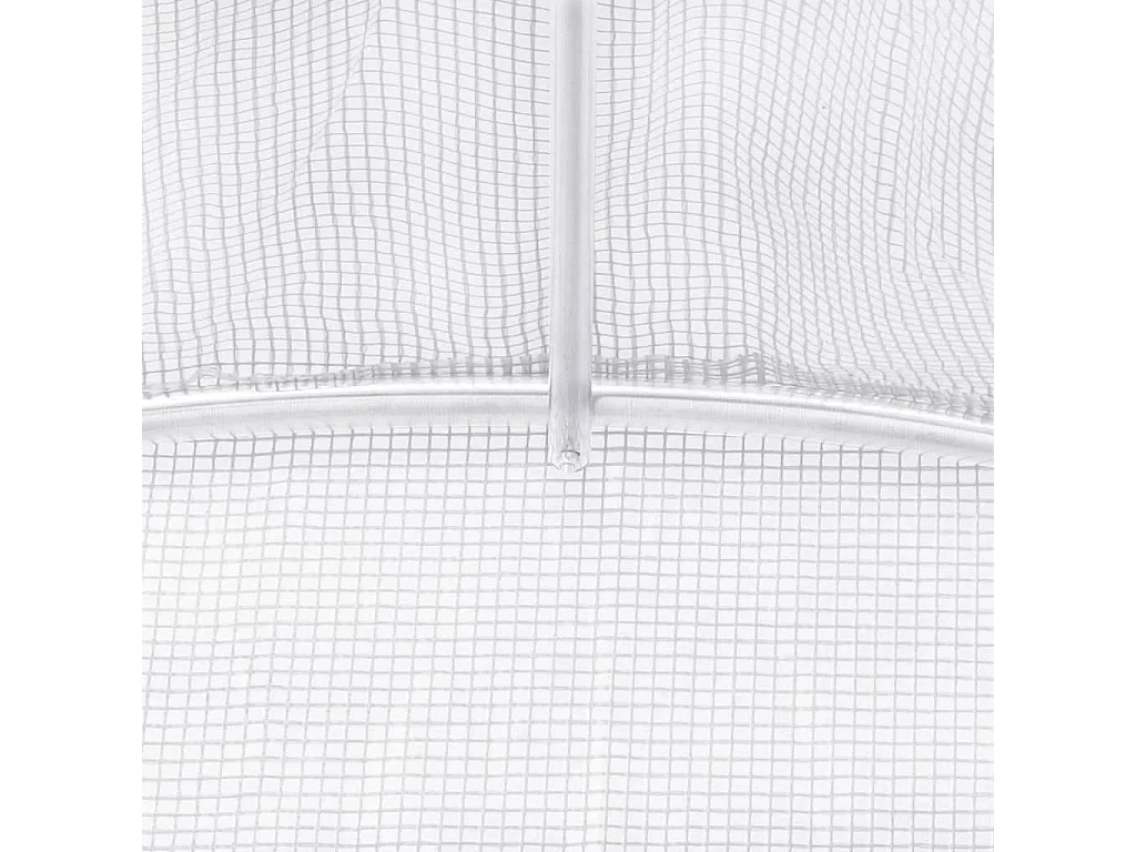 Gewächshaus mit Stahlrahmen Weiß 64 m² 16x4x2 m