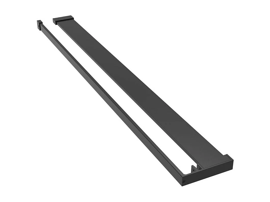 Prateleira de Duche de Alumínio Preto para Divisória de Chuveiro 80 cm