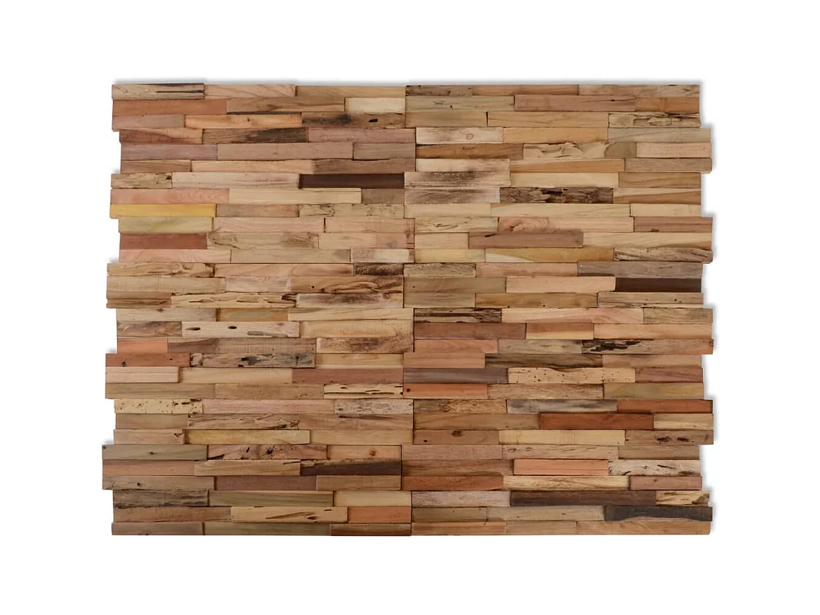 Panneaux de revêtement mural 10 pcs 1,03m² Bois de teck recyclé