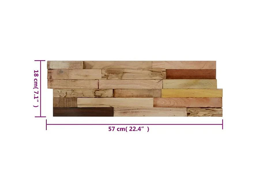 Wandplatten 10 Stk. 1,03 m² Massivholz Teak Altholz