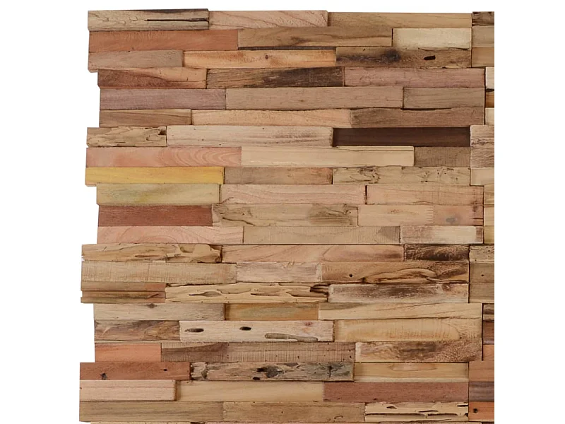 Wandplatten 10 Stk. 1,03 m² Massivholz Teak Altholz