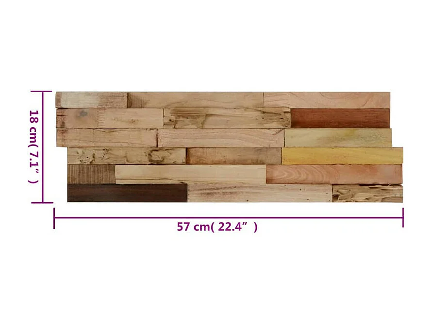 Wandplatten 10 Stk. 1,03 m² Massivholz Teak Altholz