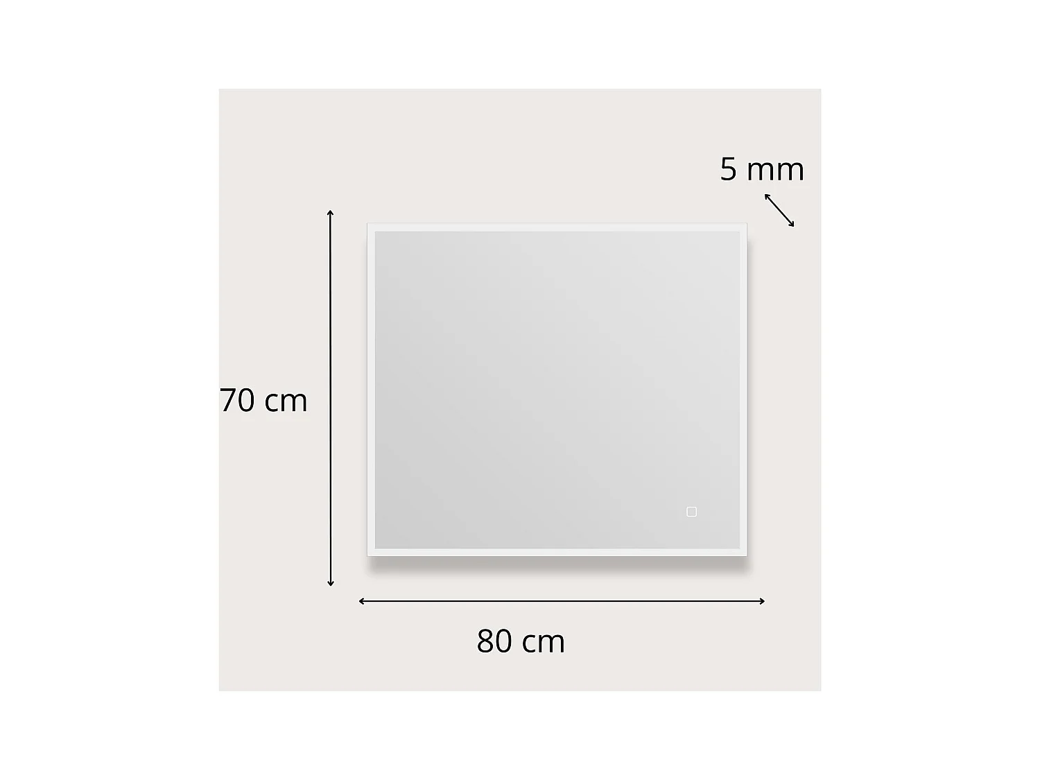 Rechthoekige LED-spiegel L60/80cm met verlicht frame ECLIPS