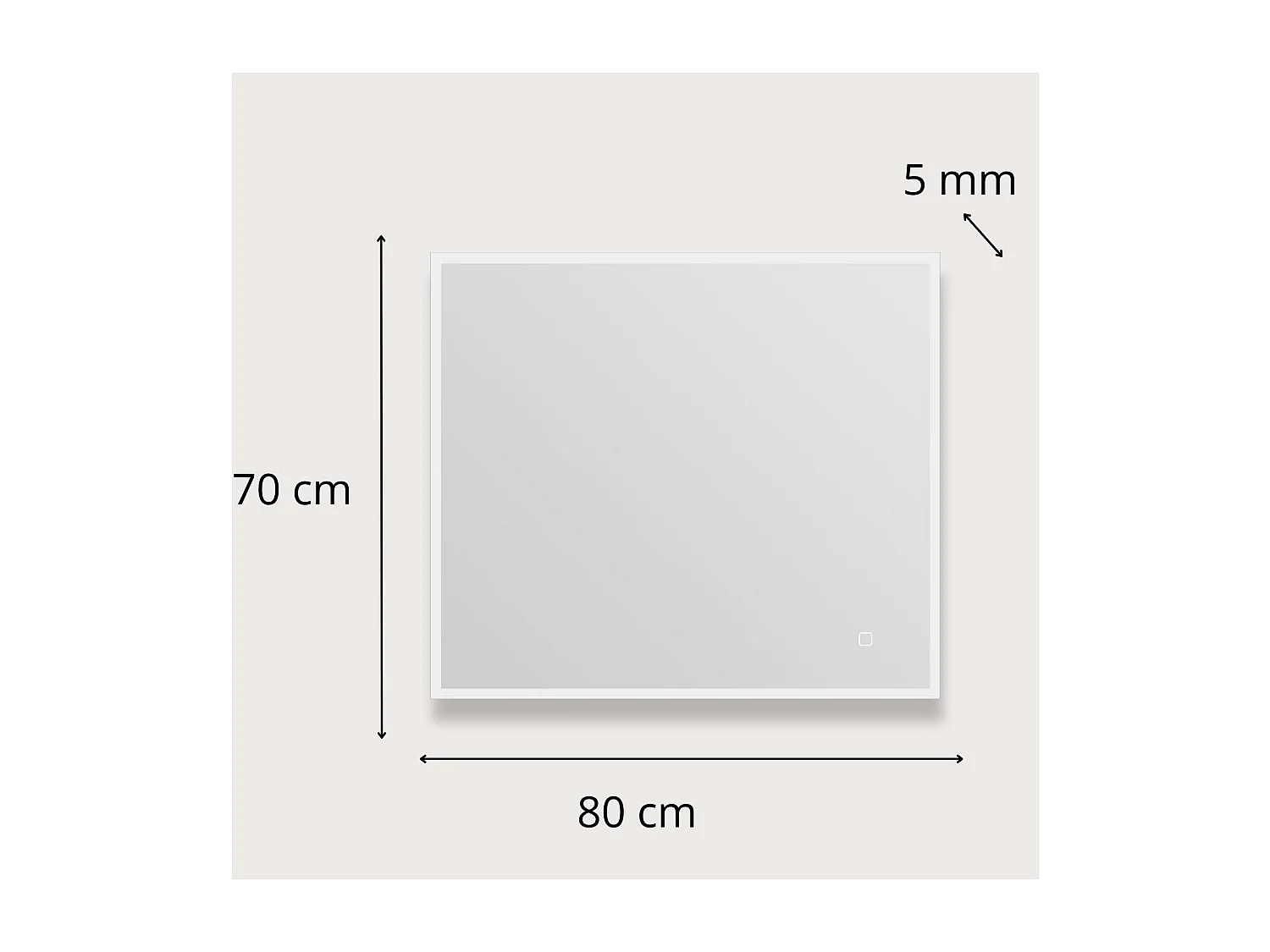 Specchio rettangolare LED L60/80cm cornice retroilluminata ECLIPS