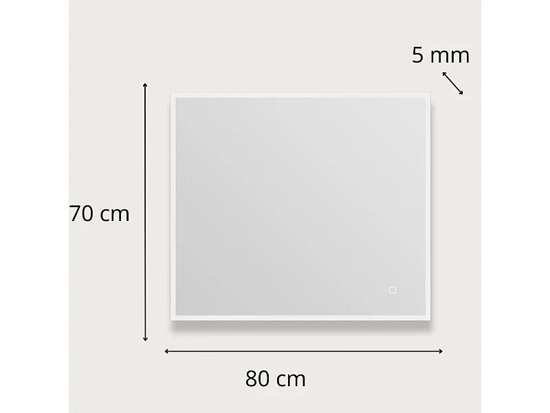 Rechthoekige LED-spiegel L60/80cm met verlicht frame ECLIPS