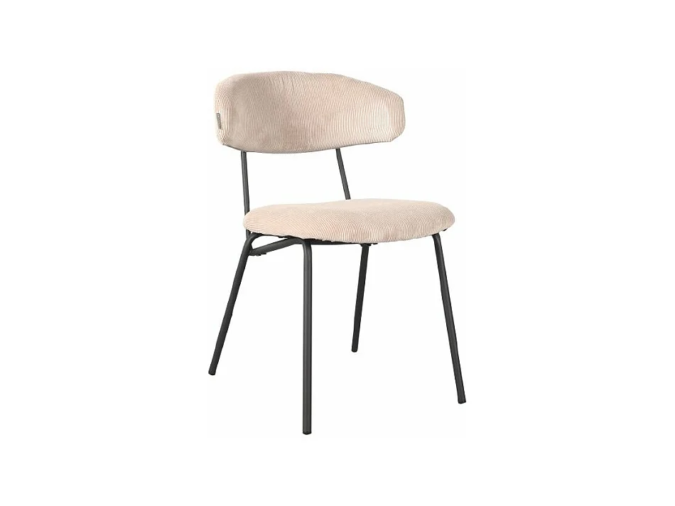 Chaise de salle à manger Zack - Naturel - Velours côtelé - lot de 2