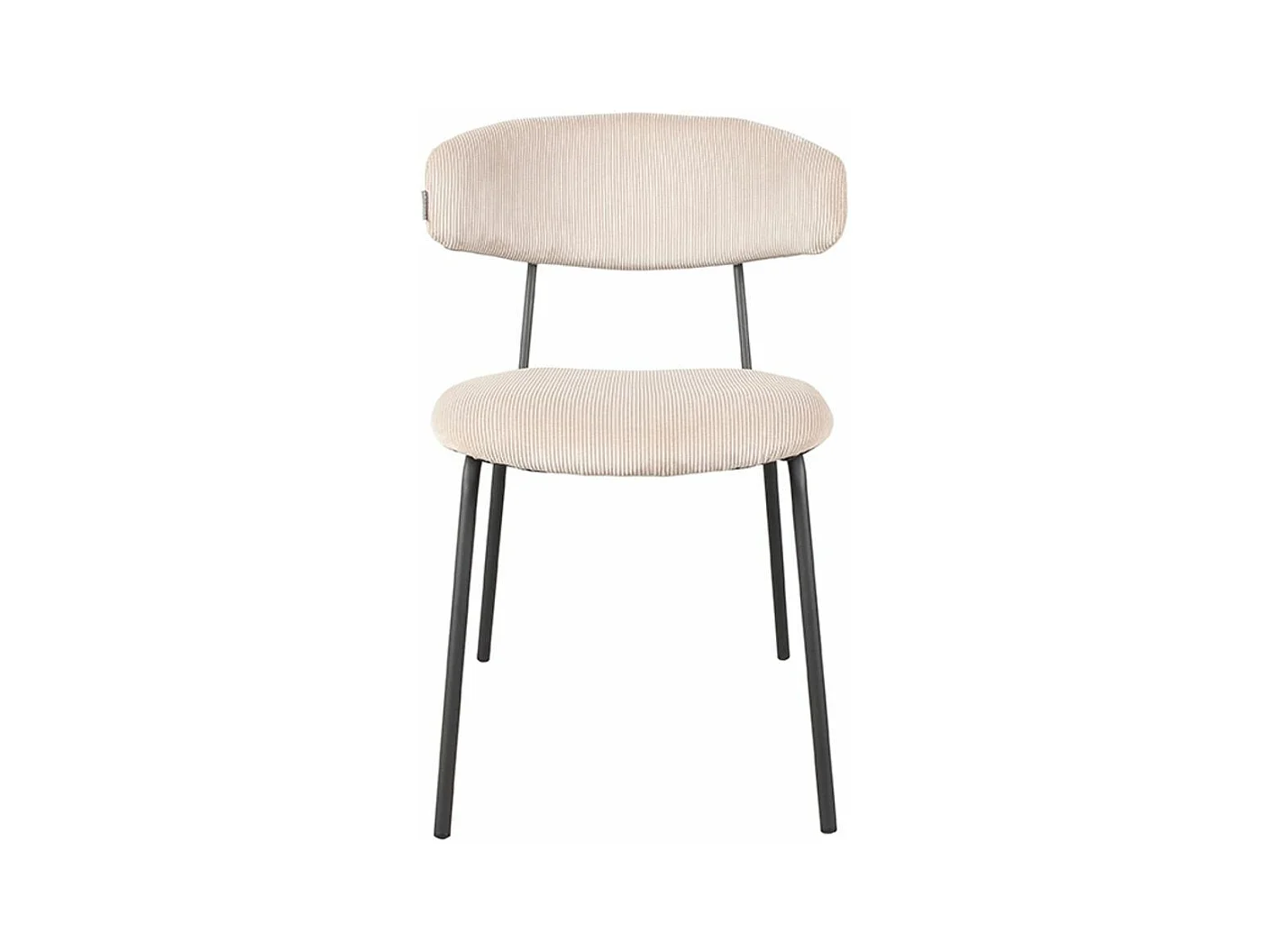 Chaise de salle à manger Zack - Naturel - Velours côtelé - lot de 2