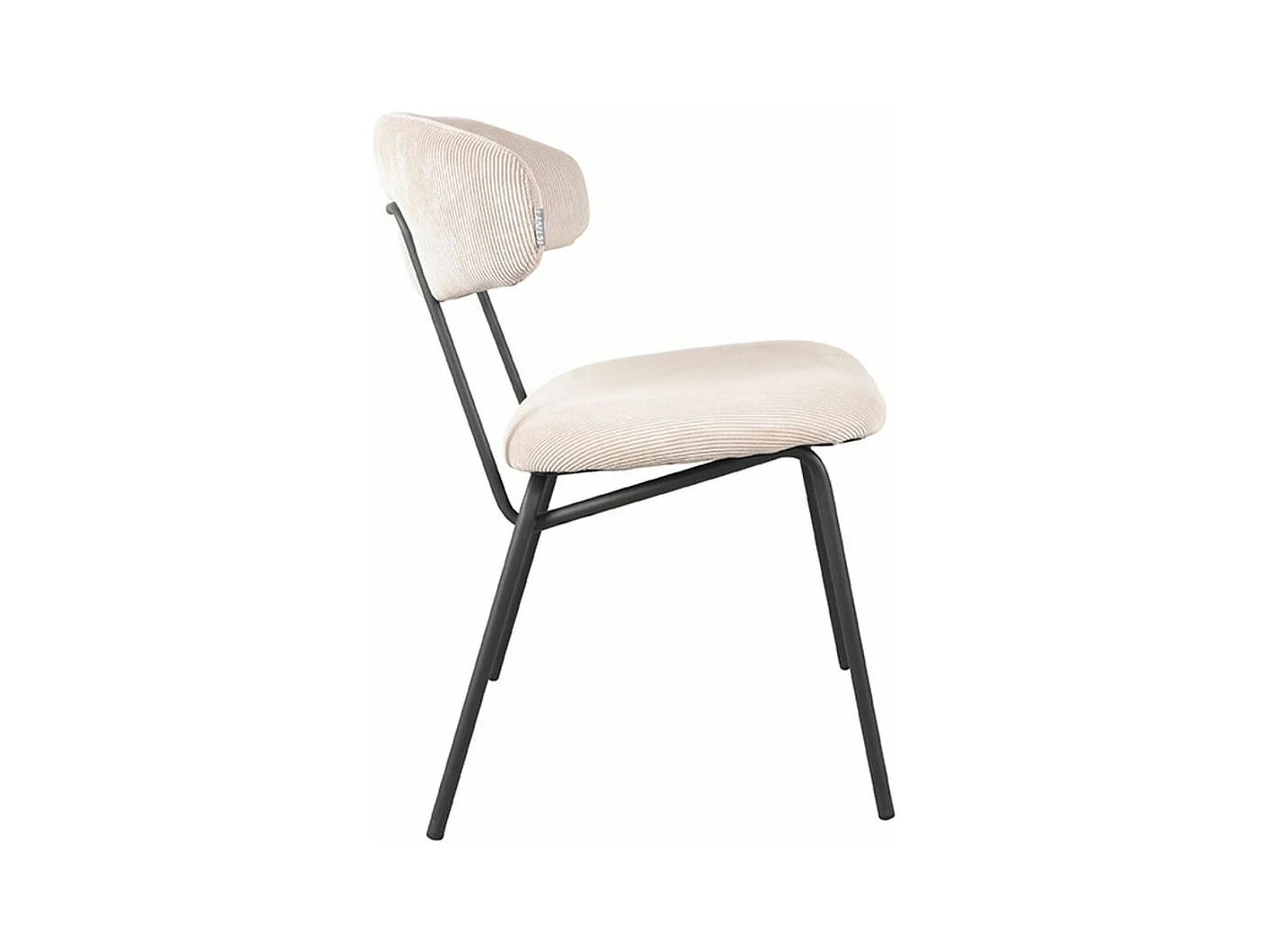 Chaise de salle à manger Zack - Naturel - Velours côtelé - lot de 2