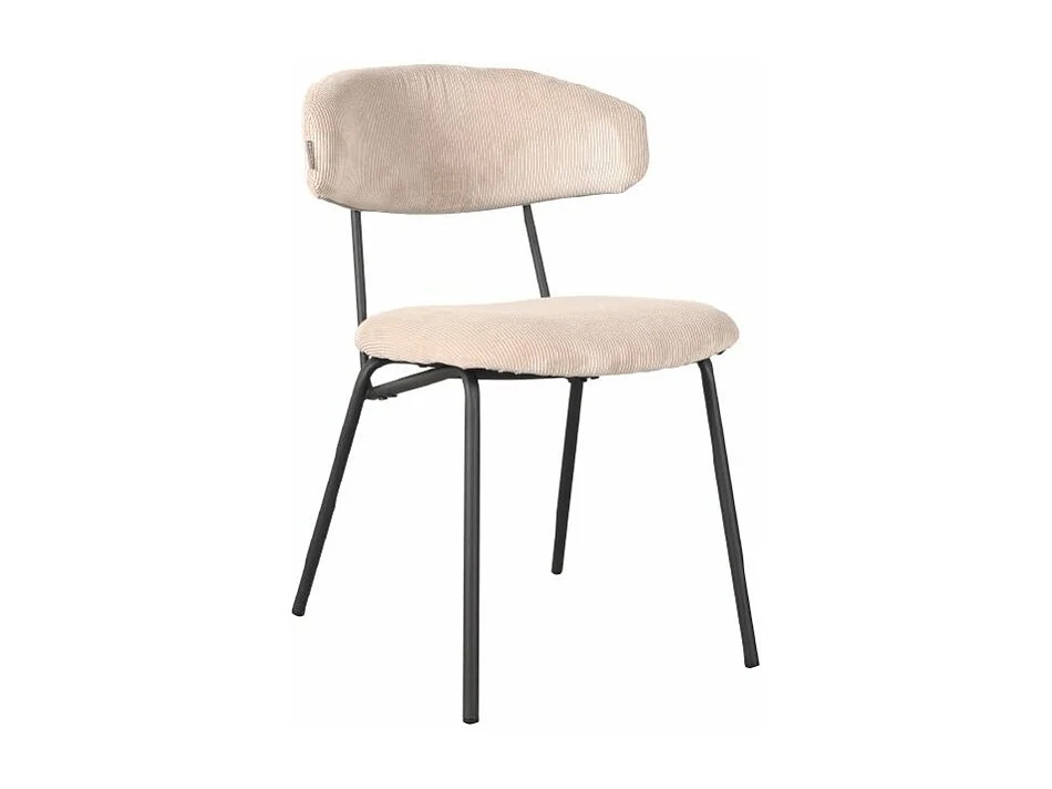 Chaise de salle à manger Zack - Naturel - Velours côtelé - lot de 2