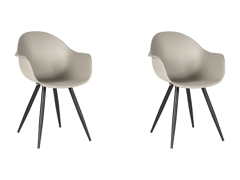 Chaise de salle à manger Luca - 58x54x85cm - Couleur sable - lot de 2