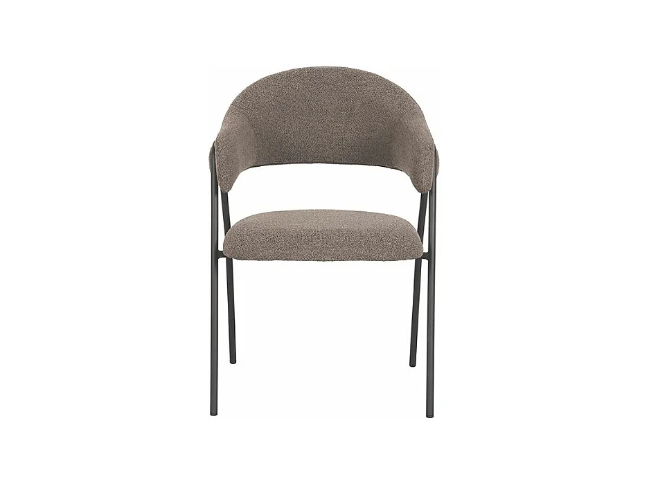 Esszimmerstuhl Lowen - 58x60x84 cm - Braun - Bouclé - 2er-Set