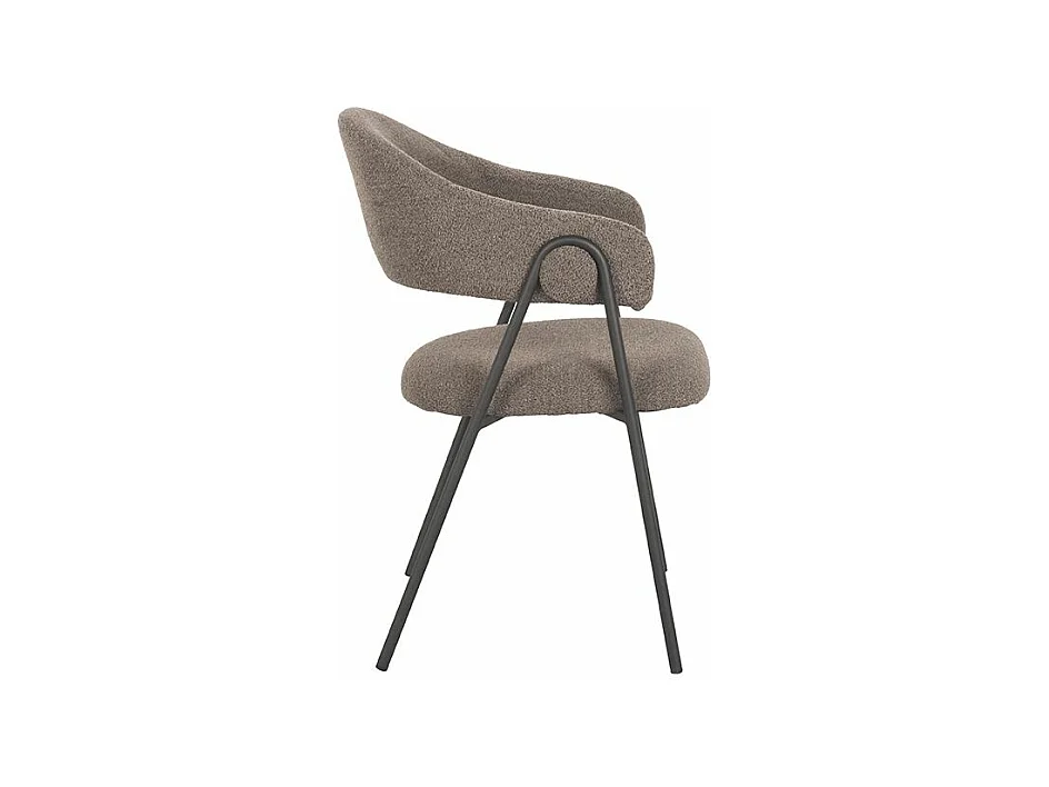 Esszimmerstuhl Lowen - 58x60x84 cm - Braun - Bouclé - 2er-Set