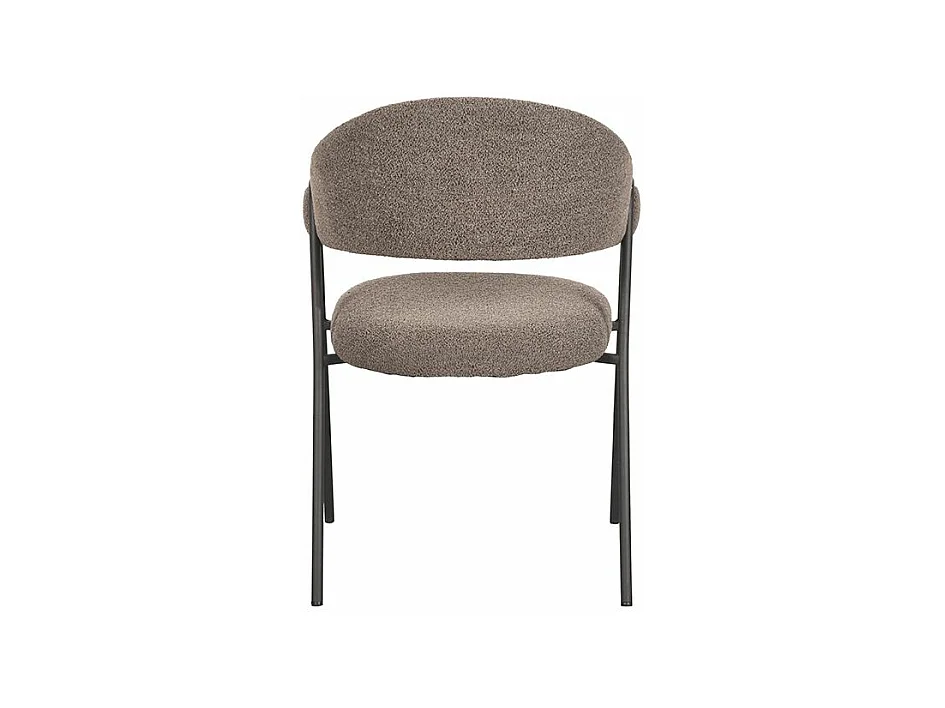 Esszimmerstuhl Lowen - 58x60x84 cm - Braun - Bouclé - 2er-Set