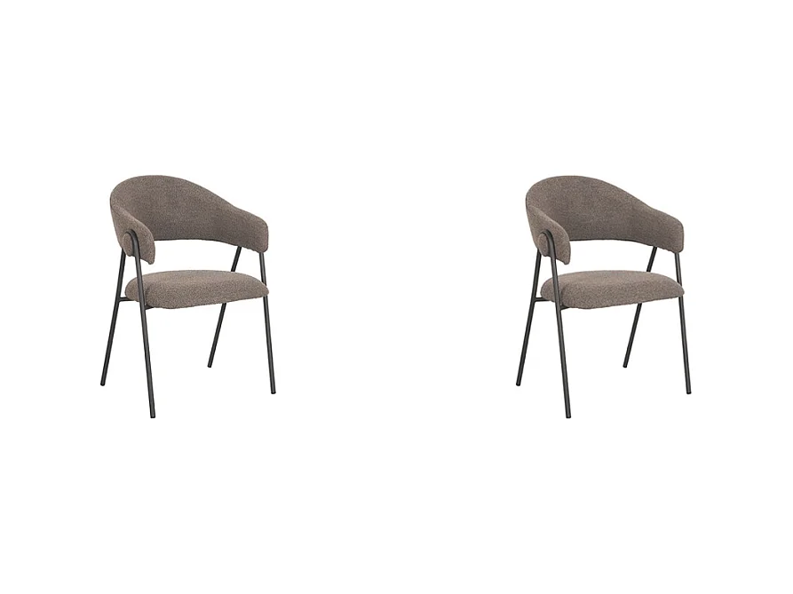 Chaise de salle à manger Lowen - 58x60x84 cm - Marron - Boucle - lot de 2
