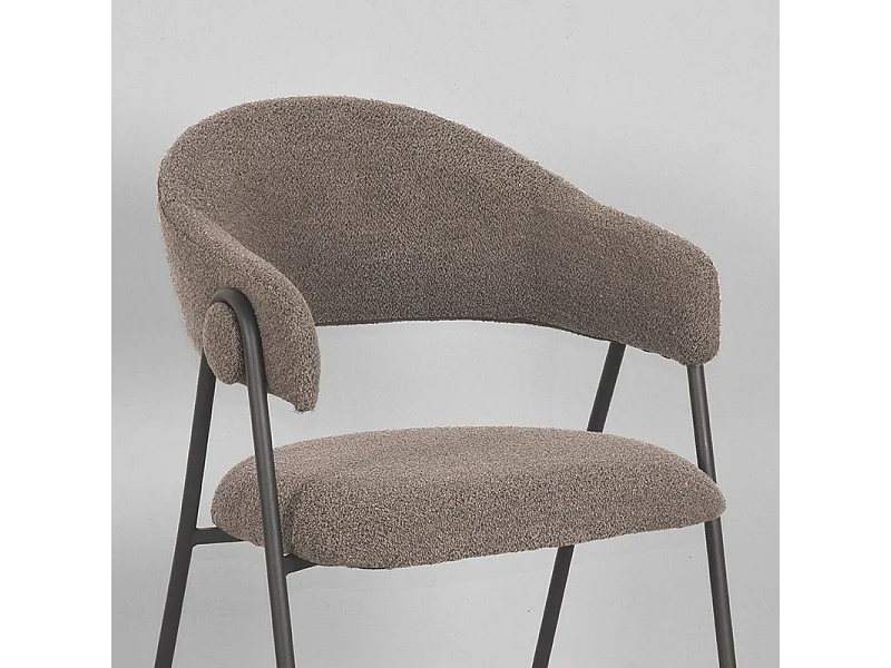 Chaise de salle à manger Lowen - 58x60x84 cm - Marron - Boucle - lot de 2