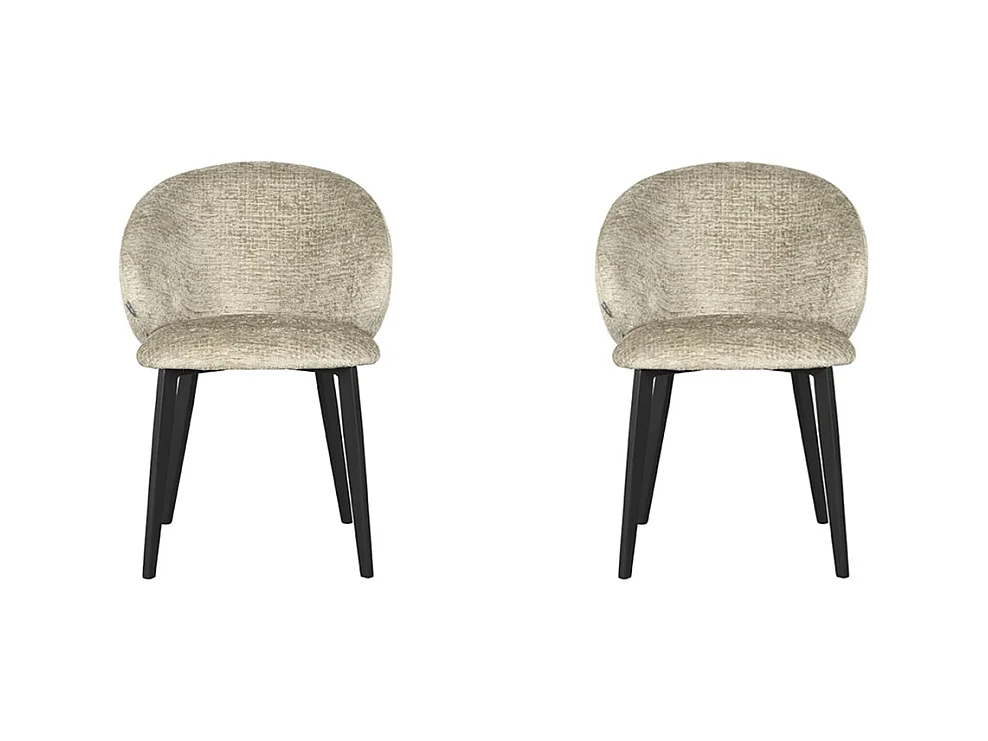 Chaise de salle à manger Logan - Beige - Velours - lot de 2