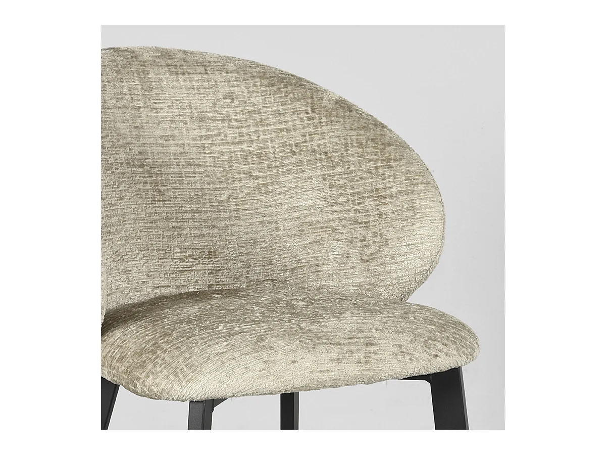 Chaise de salle à manger Logan - Beige - Velours - lot de 2