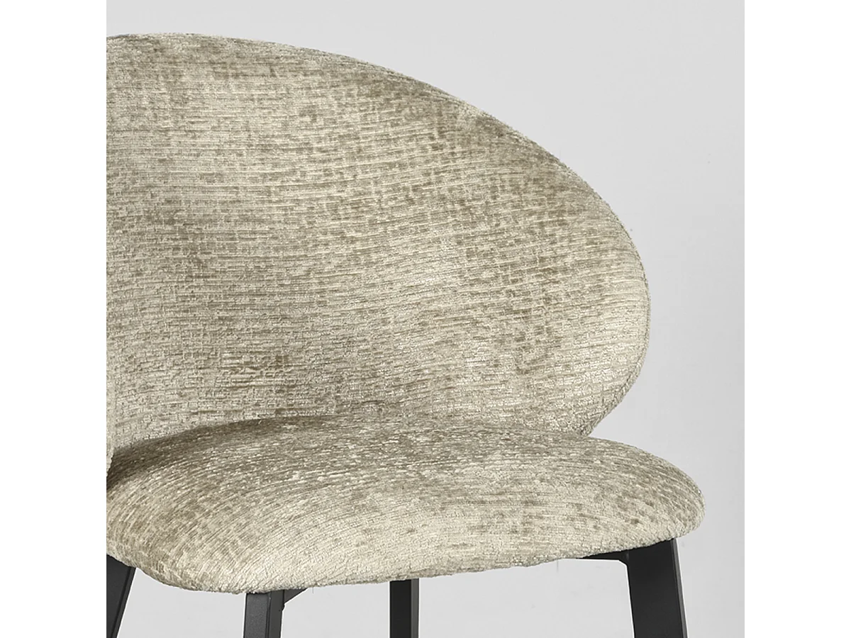 Chaise de salle à manger Logan - Beige - Velours - lot de 2