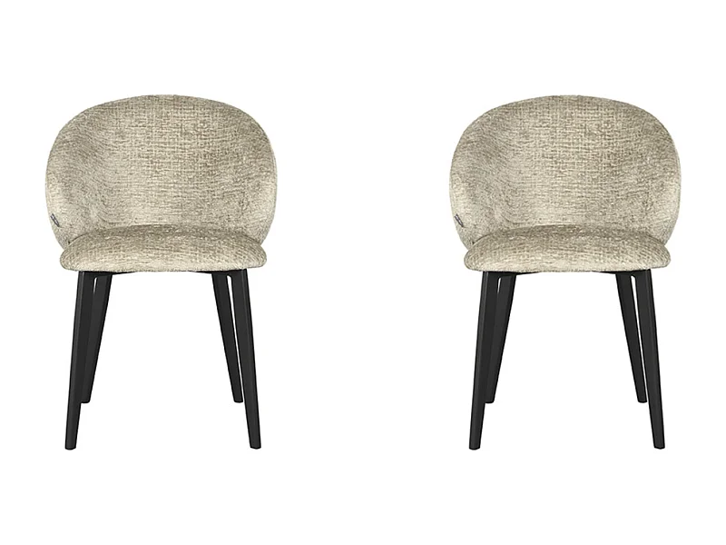 Eetkamerstoel Logan - Beige - Fluweel - set van 2