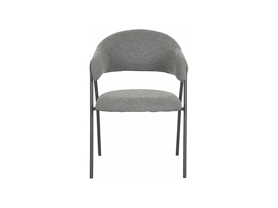 Esszimmerstuhl Lowen - 58x60x84 cm - Grau - Bouclé - 2er-Set