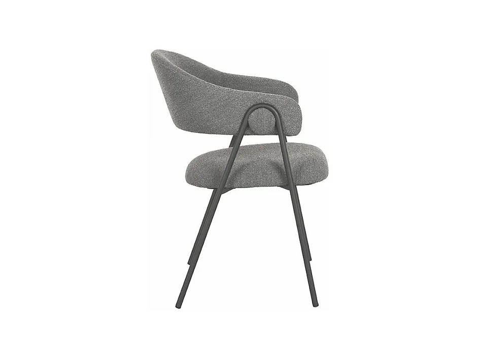 Esszimmerstuhl Lowen - 58x60x84 cm - Grau - Bouclé - 2er-Set