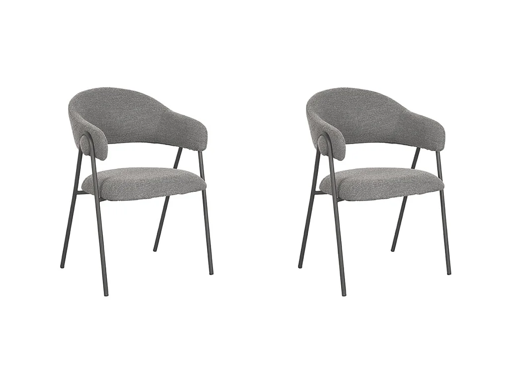 Chaise de salle à manger Lowen - 58x60x84 cm - Gris - Boucle - lot de 2