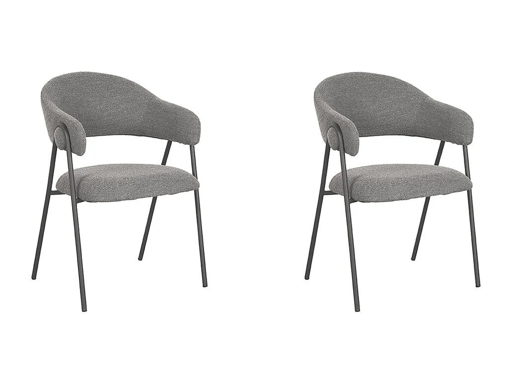 Chaise de salle à manger Lowen - 58x60x84 cm - Gris - Boucle - lot de 2