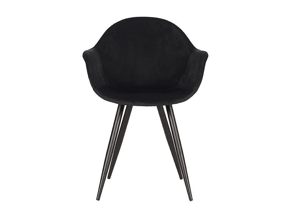 Chaise de salle à manger Forli - Noir - Velours - lot de 2