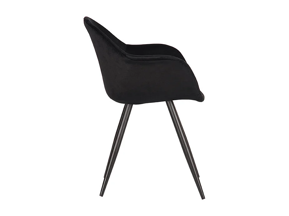 Chaise de salle à manger Forli - Noir - Velours - lot de 2