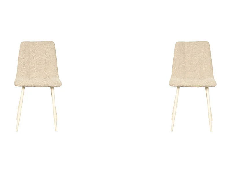 Chaise de salle à manger Nino 54x45x89 cm - Naturel - Tissu - Lot de 2