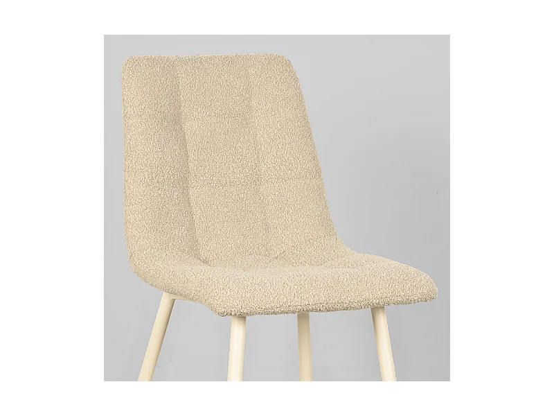 Chaise de salle à manger Nino 54x45x89 cm - Naturel - Tissu - Lot de 2