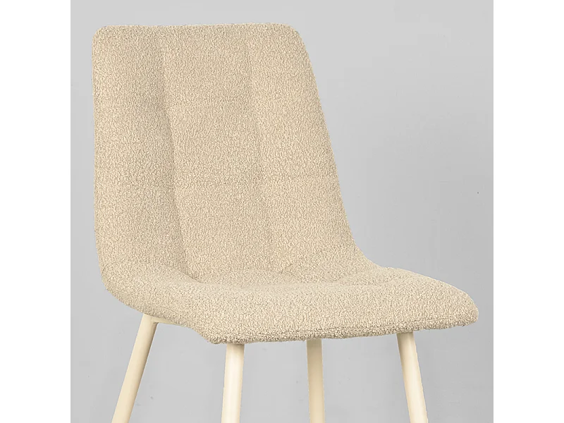 Chaise de salle à manger Nino 54x45x89 cm - Naturel - Tissu - Lot de 2