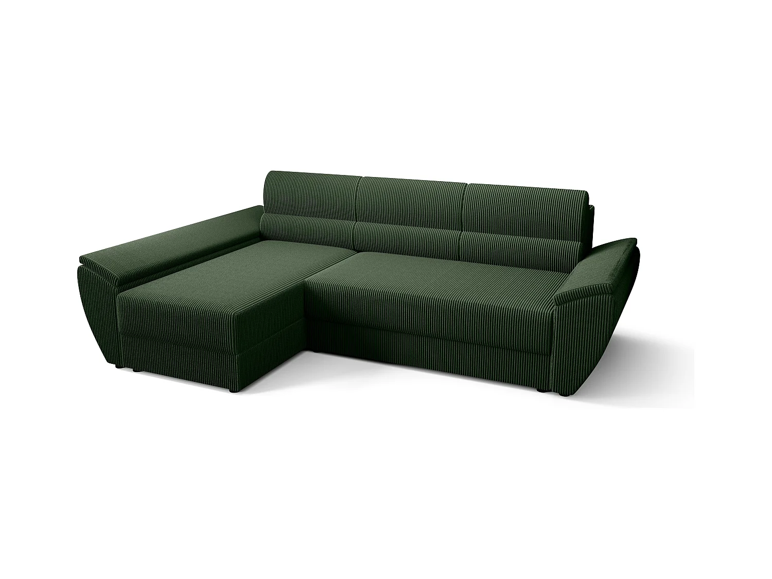 BEDANTE Ecksofa L REBI L3 Poso 14 Links mit Schlaffunktion, Grün, L-Form, Sofa mit Stauraum, Bettkasten, Wohnzimmersofa, Couch, Sofa, Bettsofa